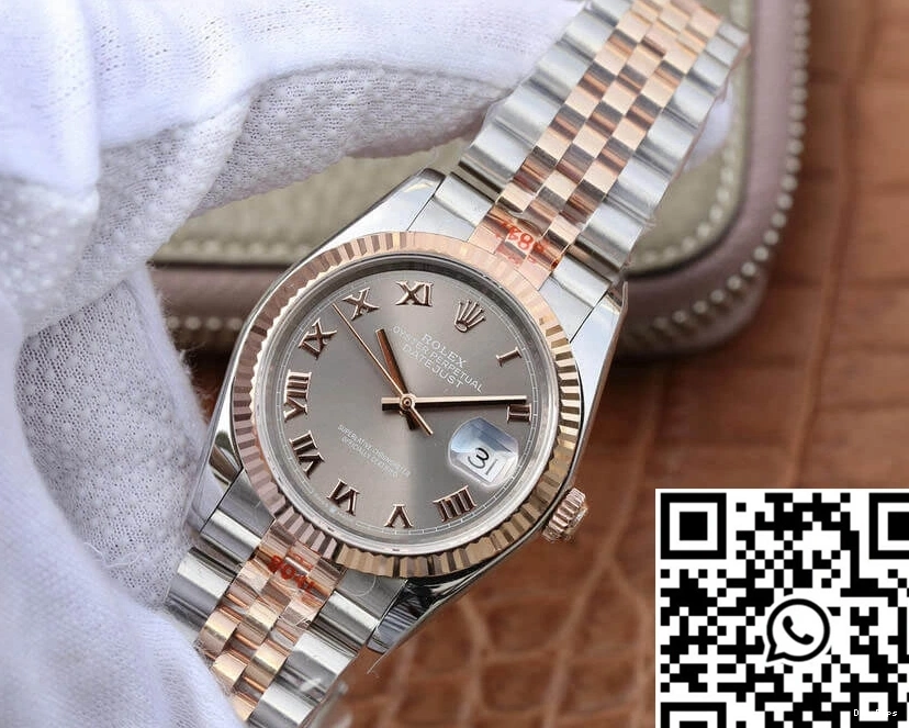 36MM Rose Factory Rolex Silver Dial GM 116231-0087 Gold Datejust 0518
